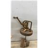 Image 8 : Antique Hand-Cranked Cylindrical Metal Butter Churn With Geared Cast-Iron Crank Mechanism