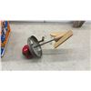 Image 9 : Antique Hand-Cranked Cylindrical Metal Butter Churn With Geared Cast-Iron Crank Mechanism