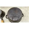 Image 3 : Cast Iron Cookware: 4 Qt. Dutch Oven, 8” Skillet, Saucepan, and 3 Lids