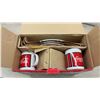Image 3 : Coca-Cola 12-Piece Dinnerware Set: Dinner Plates, Soup/Salad Bowls, and Mugs