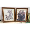 Image 2 : 2 Norman Rockwell Pictures, 15 × 12” Framed Art, and 5 Vintage Serving Trays