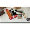 Image 11 : Vintage Wooden Boxes and Shoe Shine Kit with Brush, Mirror, and Mills Orchards Crate