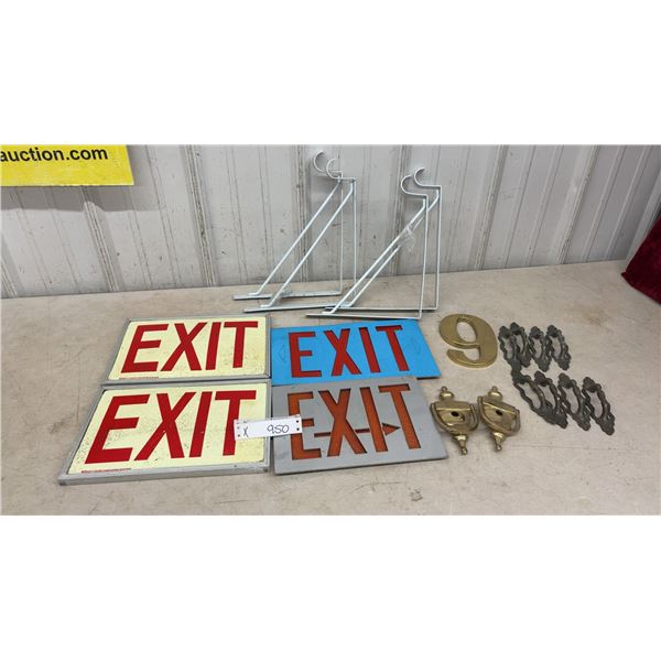 Safety-Glo Photoluminescent Exit Signs, Plant Hangers, and Brass Hardware