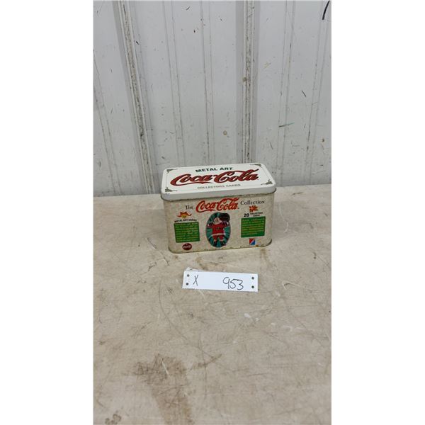 Coca-Cola Metal Art Collectors Cards Collection Tin, 20 Cards