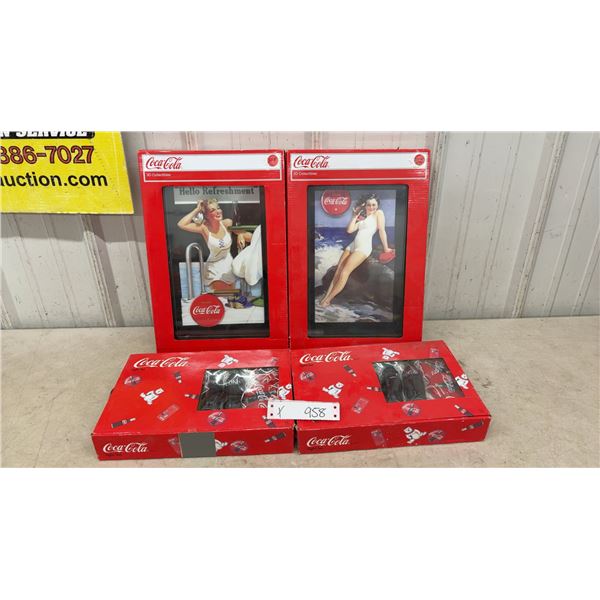2 Coca-Cola 3D Collectibles and 2 Light Sets