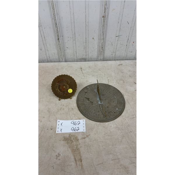 Brass Garden Sundial and Brass 40-Year Calendar