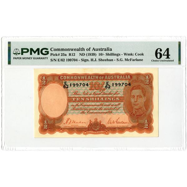 Australia. Commonwealth of Australia, ND (1939), Issued Banknote.