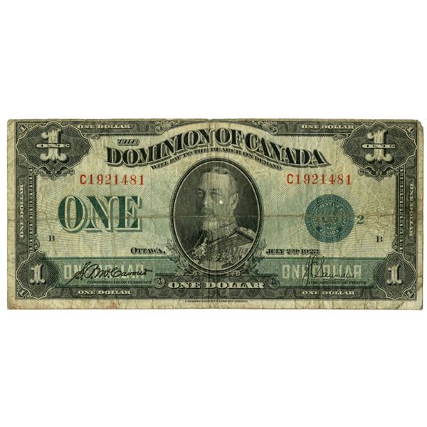 Canada. Dominion of Canada, 1923, Issued Banknote.