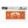 Image 2 : Canada. Bank of Canada, 1935, $5 "English Text" Specimen Banknote
