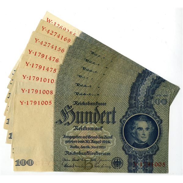 Germany. Reichsbanknote, 1935, Issued Banknote Assortment.