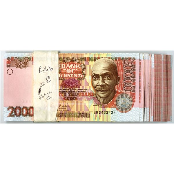 Ghana. Bank of Ghana, 2003, Issued Banknote Assortment.