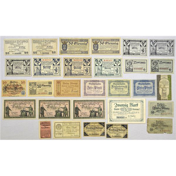 Germany & Poland. German and Polish Municipal Notgeld Collection, 1918 to 1920.