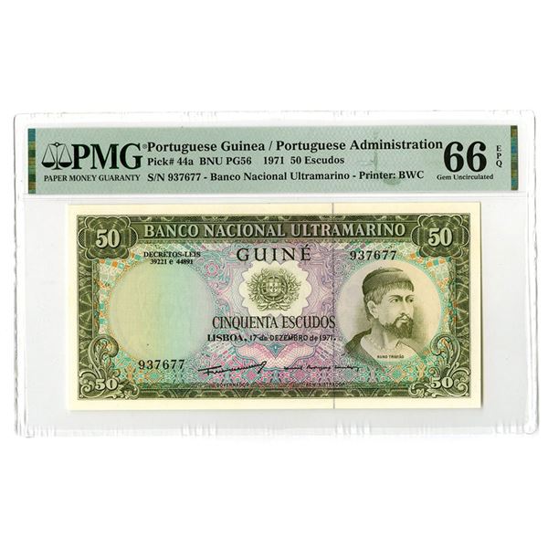 Portuguese Guinea. Banco Nacional Ultramarino, 1971, Issued Banknote