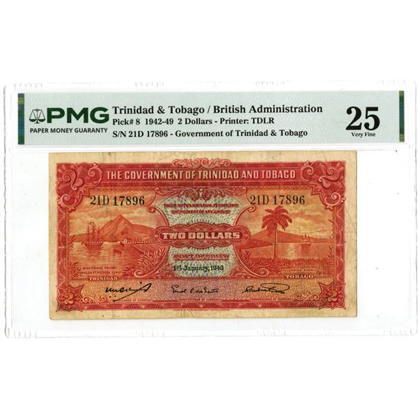 Trinidad & Tobago. Government of Trinidad & Tobago, 1943, Issued Banknote.