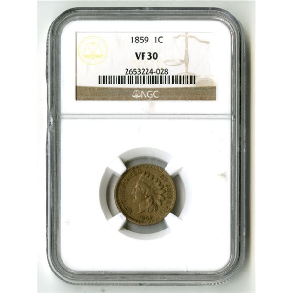 U.S., Indian Head Cent, 1859, 1C, NGC VF 30