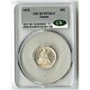 Image 1 : U.S., Twenty Cent Piece, 1875, 20C, CAC graded AU Details (Cleaned)