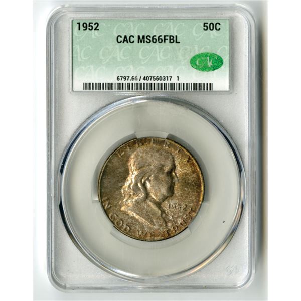 U.S., Franklin Half Dollar, 1952, 50C, CAC MS 66 FBL