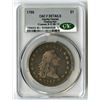 Image 1 : U.S., Flowing Hair Silver Dollar, 1795, 2 Leaves, B-9, BB-13, CAC F Details (Harshly Cleaned)