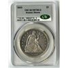 Image 1 : U.S., Seated Liberty Silver Dollar, 1843, $1, CAC graded AU Details (Brushed, Obverse)