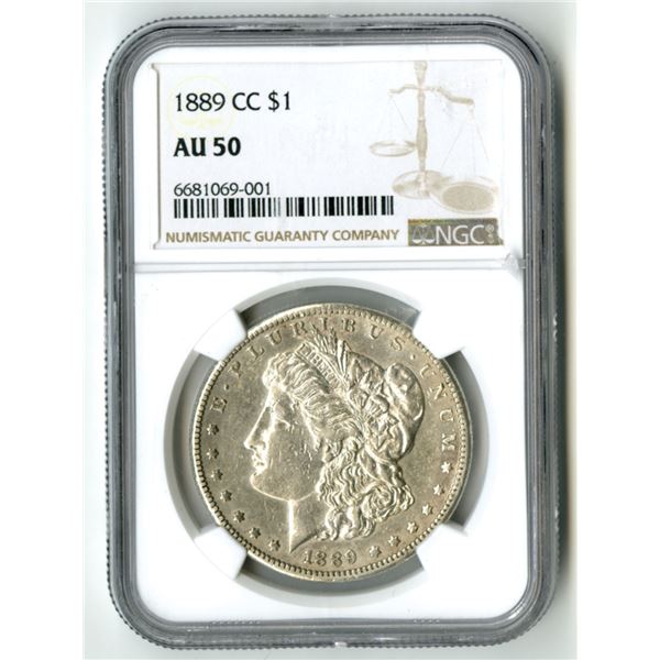 U.S., Morgan Silver Dollar, 1889-CC, NGC AU 50