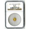 Image 1 : U.S., California Fractional Gold, 1872/1 Octagonal Indian Quarter Dollar, BG-790, NGC MS 62