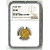 Image 1 : U.S., Indian Head Quarter Eagle, 1908, $2.50 Gold, NGC MS 61
