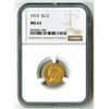 Image 1 : U.S., Indian Head Quarter Eagle, 1915, $2.50 Gold, NGC MS 61