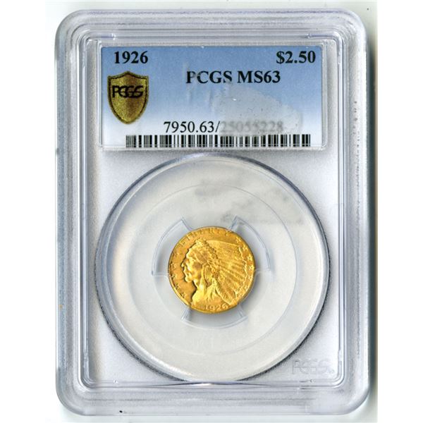 U.S., Indian Head Quarter Eagle, 1926, $2.50 Gold, PCGS MS 63