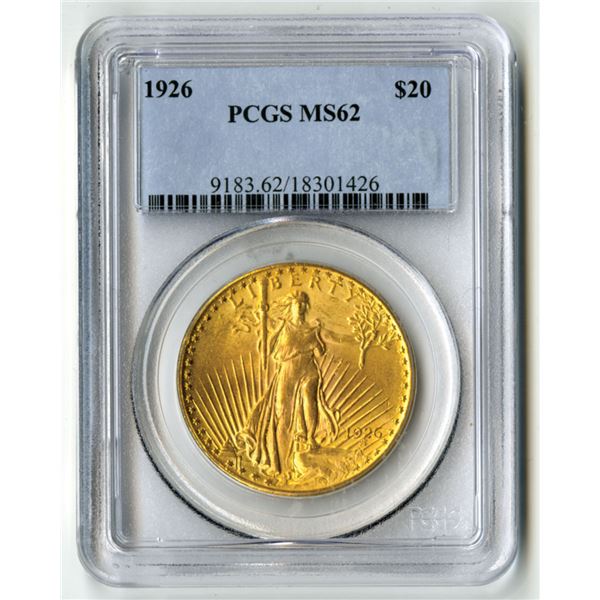 U.S., Saint-Gaudens Double Eagle, 1926, $20 Gold, PCGS MS 62