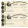 Image 1 : MS. Bank of Grenada, Mississippi, ca.1830s, Uncut Proof sheet of 2 Drafts.