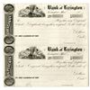 Image 1 : MS. Bank of Lexington, ca.1830s, Uncut Sheet of 2 Proof Drafts or Checks.