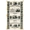 Image 1 : MS. Commercial Bank of Rodney, ca.1830s, Uncut Sheet of 4 Proof Obsolete Banknotes.