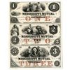 Image 1 : MS. Mississippi Mutual Insurance Co., ca.1830s, Uncut Obsolete Proof Sheet Trio.