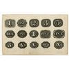 Image 1 : NY. PA. Early Intaglio Printed Numerical Medallion Sample Proof Sheet, ca.1830-50 by ABN Predecessor