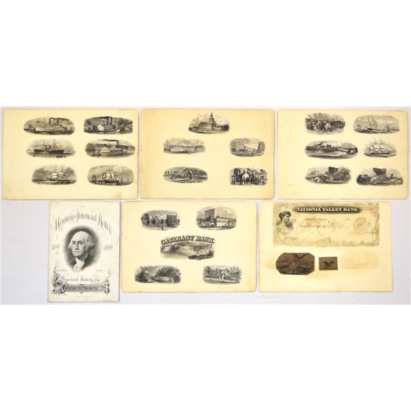 American Bank Note Co. Vignette & Proof Archive, 1880s, Engraved Essays, Bank Check Progress Proof, 