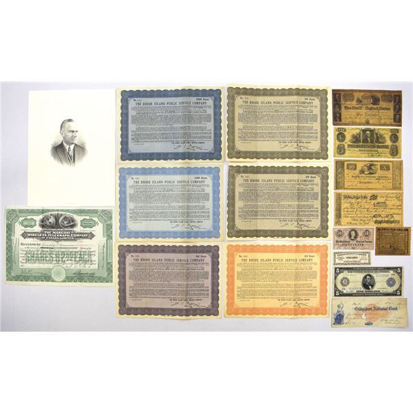 USA & Canada. Financial Ephemera and Obsolete Currency Group, 1800s to 1920s