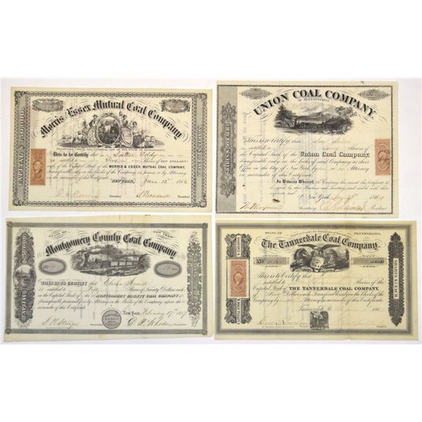 PA. Pennsylvania Mining Stock Certificate Assortment, ca.1857 to 1866.