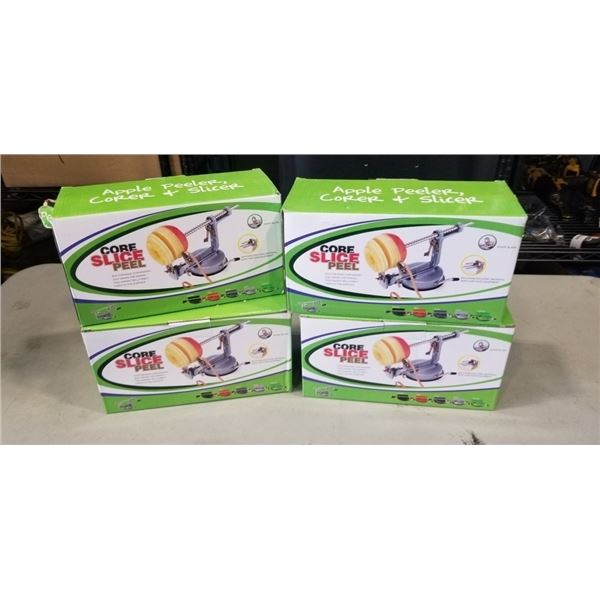 4 NEW APPLE PEELER, CORER + SLICER