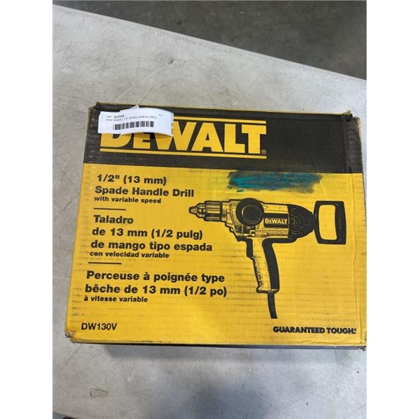 NEW DEWALT 1/2" SPADE HANDLE DRILL