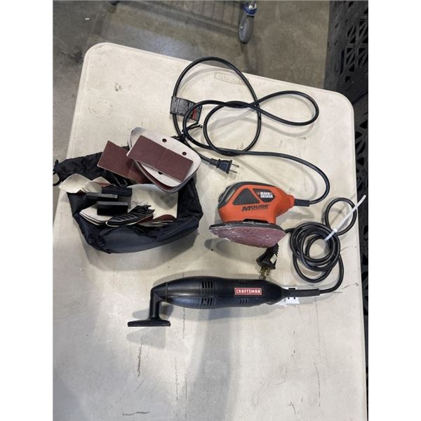 BLACK AND DECKER MOUSE SANDER AND CRAFTSMAN UTILITY SANDER