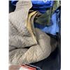 Image 2 : LARGE STOR-IT-ALL TOTE W/ LID FULL OF MOVING BLANKETS AND 2 CLEAN TARPS