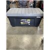 Image 4 : LARGE STOR-IT-ALL TOTE W/ LID FULL OF MOVING BLANKETS AND 2 CLEAN TARPS
