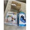 Image 1 : LOT OF INFLATEABLES AND REPAIR KIT - BABY POOL, TODDLER FLAOTY, KIDS TUBE AND SNOW SLED