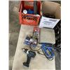 Image 1 : BOX AND TOTE OF ASSORTED POWER TOOLS