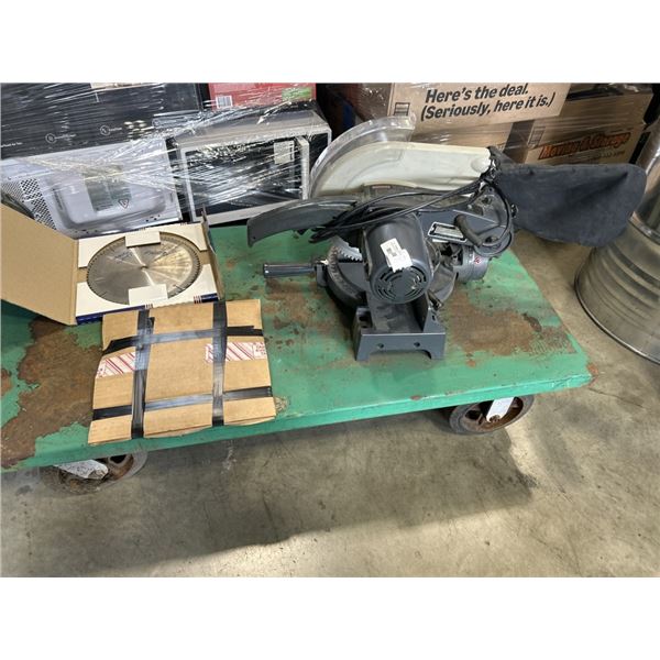 SEARS CRAFTSMAN 15 AMP CHOP SAW WITH EXTRA BLADES. WORKING