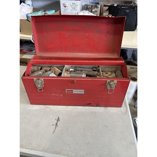 SEARS CRAFTSMAN TOOLBOX WITH ASSORTED HAND TOOLS