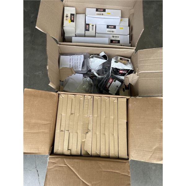 2 BOXES QUAD ONE ATV REPLACEMENT PARTS INCLUDING WHEELSTUD & NUT KITS AND FUEL PUMP KITS, AND BOX OF