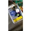 Image 2 : SHOPPING BASKET WITH POLYPROPYLENE TWISTED ROPE AND TOTE WITH KITCHEN ITEMS INCLUDING 2 COLEMAN PROP