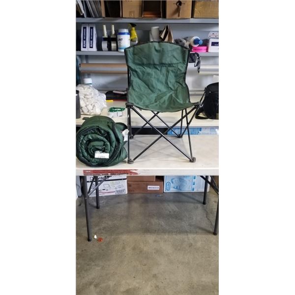 NORTHERN ESCAPE SLEEPING BAG AND A CAMPING CHAIR
