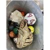 Image 4 : LOT OF SPORTS GEAR - HELMETS, BOCCE, BASEBALL GLOVES, ETC